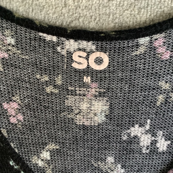 SO Black Ditsy Floral 90’s Stretch Dress Sz. M - Picture 2 of 6